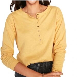 Old Navy New without tags Women’s Long-Sleeve Henley Large T-Shirt Golden Maize